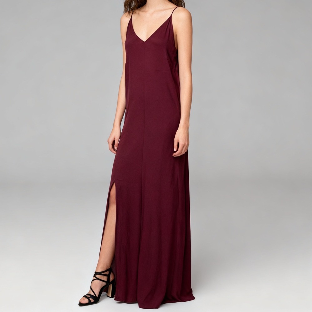 Reformation Citronella Maxi Dress in Burgundy, size XS